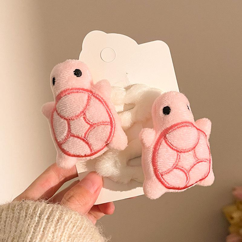 Cute Cartoon Plush Heart Hair Clip – Girly Side Bangs Bendy Accessory