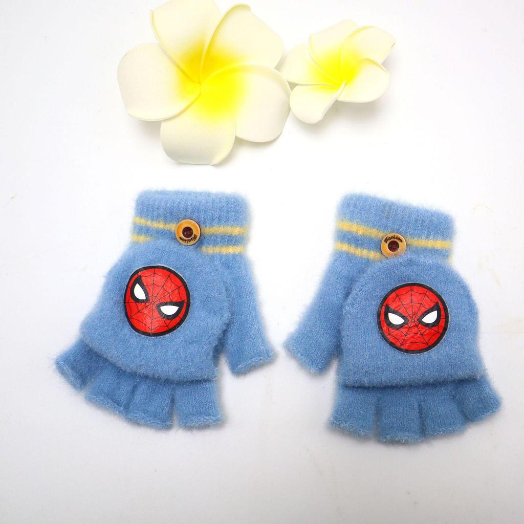 Guanti Invernali Mezza Dita Marvel Spider-Man per Ragazzi: Accessori per Studenti Caldi Ispirati ai Cartoni Animati