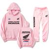 2026 Spring Summer men's sets motorcycle Honda racing print casual hooded sweatshirt sport shirt outdoor cycling clothing ahz256