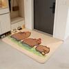 Anime C-capybara Floor Mat Flannel Door Mat Non-Slip Absorbent Washable Indoor Home Rug