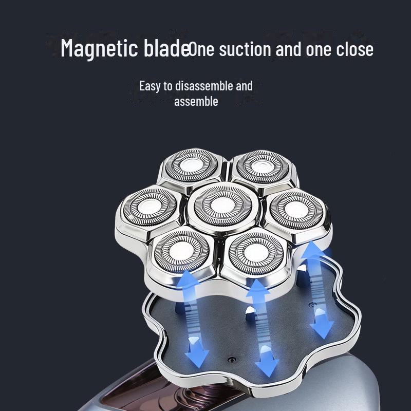 Rechargeable Waterproof 7-Blade Balding Razor Set