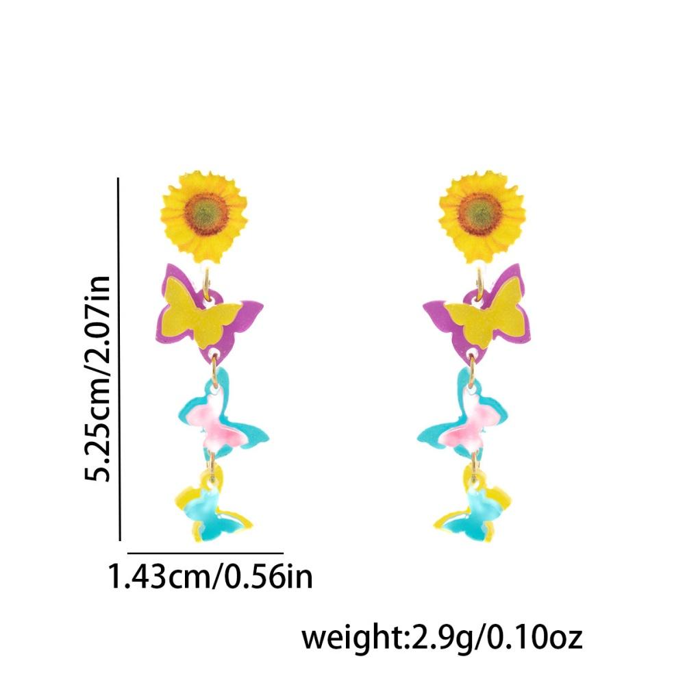 New Small Fresh Sunflower Acrylic Earrings, Personalized Fashion Earrings, Female Atmosphere Earrings for Girls
