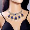 Bohemian Crystal Jewelry Set: Ethnic Tassel Necklace & Earring with Rhinestones