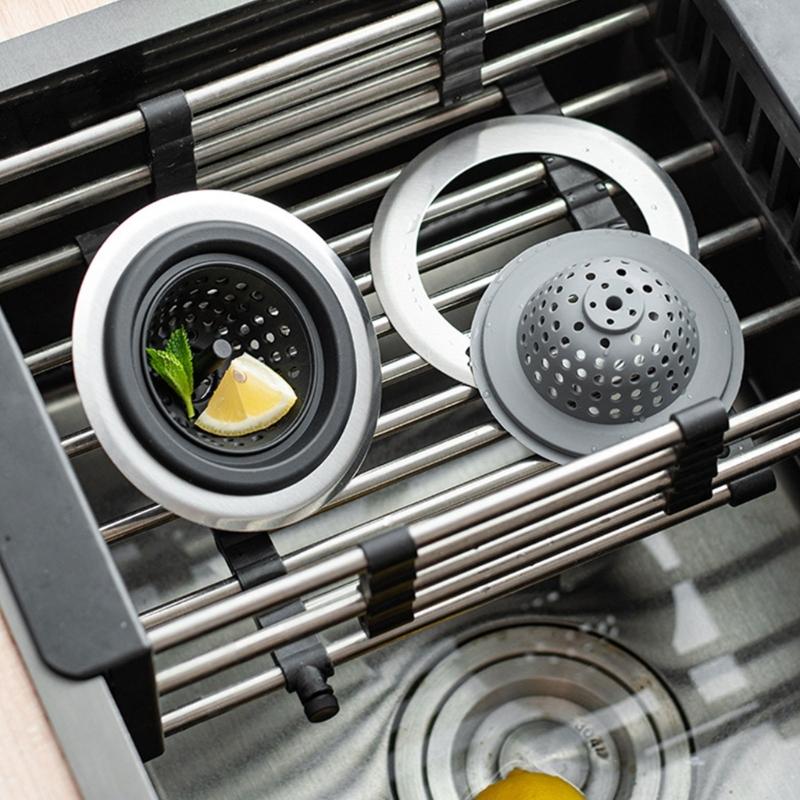 2Pcs Sink Filter Flexible Kitchen Sink Strainer With Fine Mesh Sink Drainer Shower Drain Hair Catcher Easy To Use