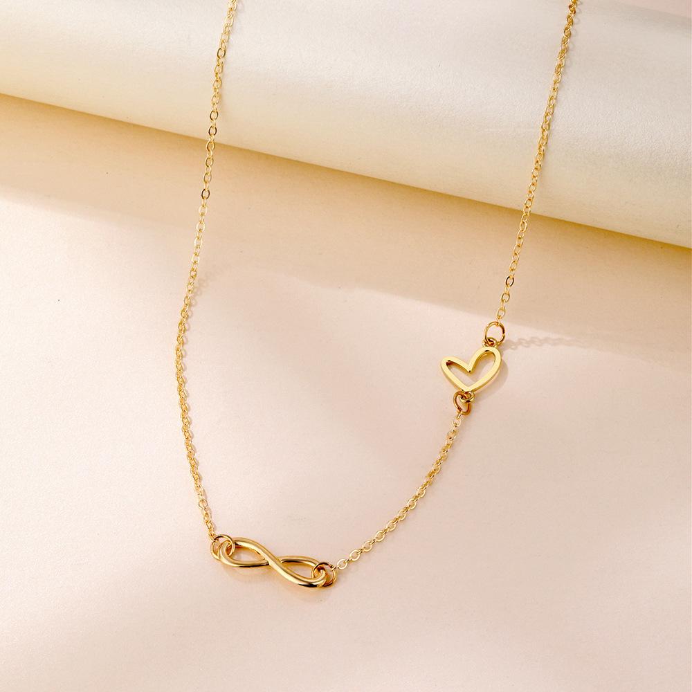 Unique Lock Stylish Chain Necklace For Women With Beautiful Heart And Infinity Elements
