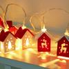 Christmas Wooden House LED String Light Xmas Tree Hanging Ornament 2025 Christmas Decoration For Home Kids New Year Gift Navidad
