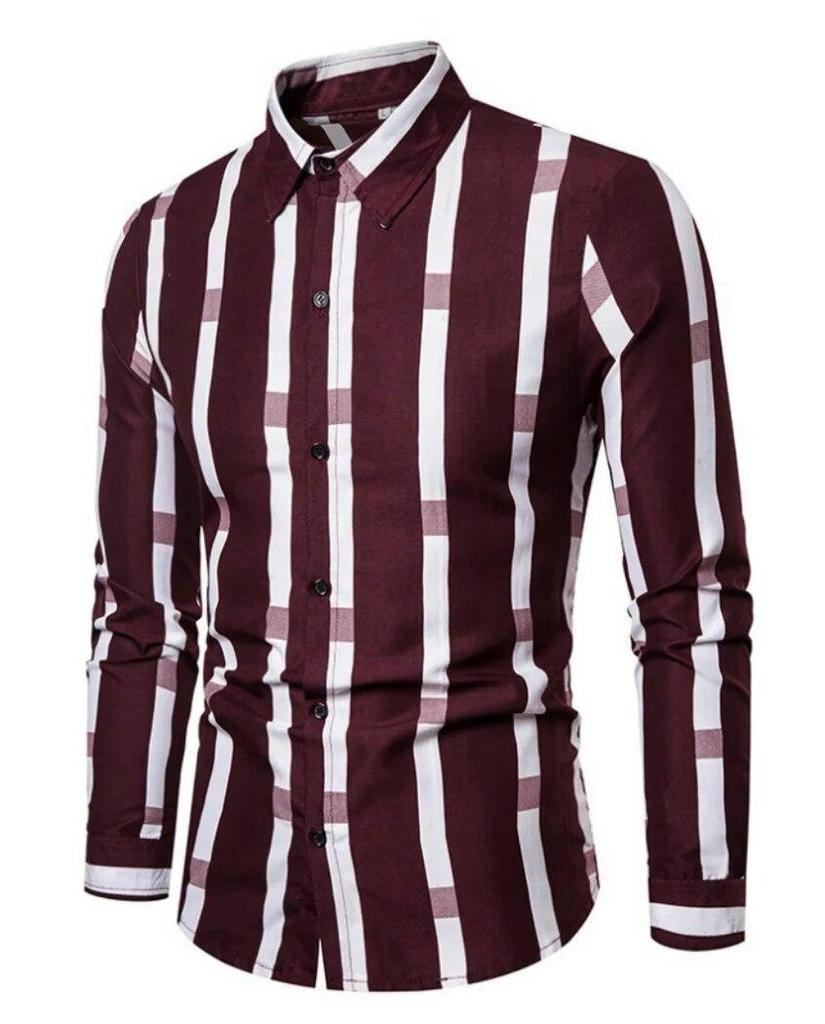 Men's New Casual Striped Long Sleeved Seasonal Shirt