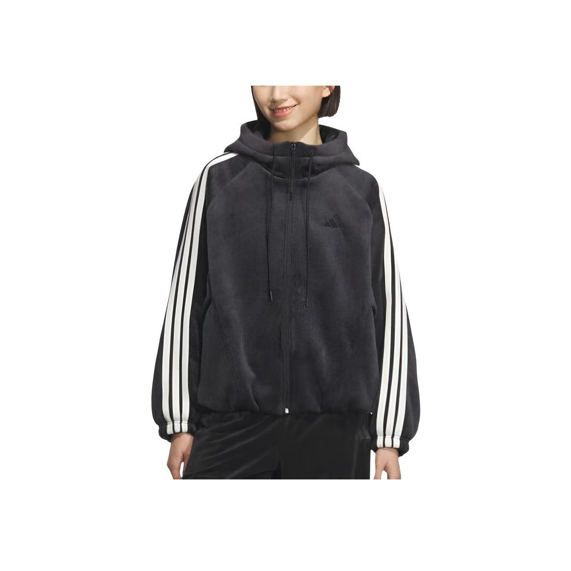 Adidas S VL WARM JKT Women s Fleece Lined Hooded Jacket Warm Windproof Casual Zip Up Outerwear Pink KB7606 XL