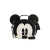 X Disney 17 Collaboration Mickey Mouse Ear Zipper Leather Small Round Crossbody Bag Women Crossbody Bag Black White CM840-QBM2