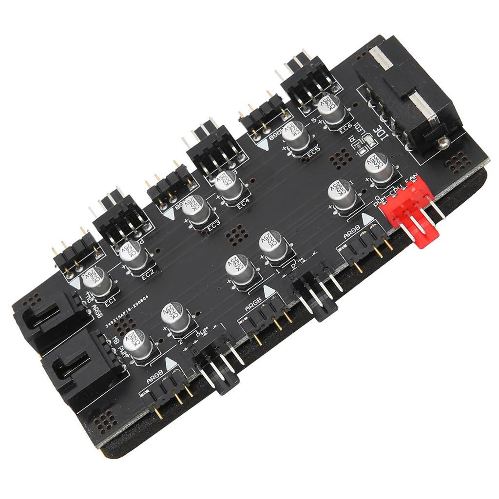 6 Way Splitter Hub 4PIN PWM Speed Regulation 3PIN ARGB Light Control Expansion BoardIDE Interface