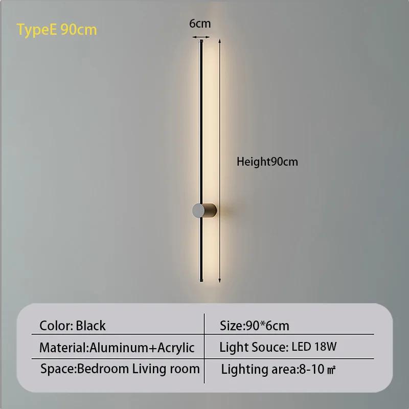 Modern Led Wall Lamp Curved Line Wall Sconce Bedroom Bedside Stairs Living Dining Room Background Wall Decor Lighting Fixture