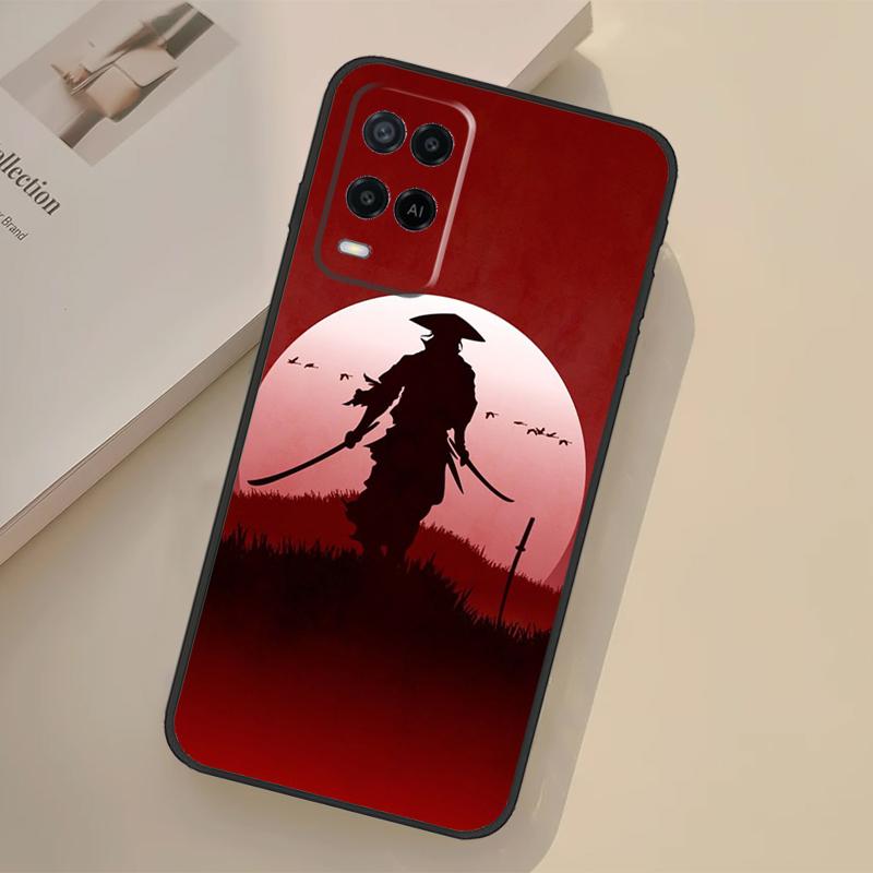 Japan Ninja Samurai Red Sun Case For Oppo A76 A96 A16 A17 A18 A60 A80 A40 A38 A58 A78 A98 A94 A74 A54 A15 A57 A77 A5 Pro