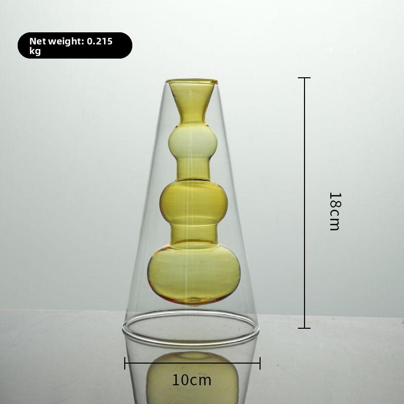 Nordic Creative Glass Small Vase Decorative Living Room Flower Arrangement Water Cultivation Feng ui Ornament