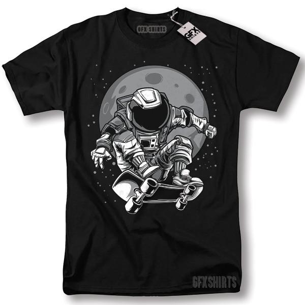Astronaut Skateboarding Shirt Space Galaxy Cool Gift Graphic T-shirt L