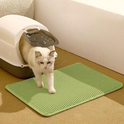 EVA Cat Litter Mat Double Layer Large Hole Anti-Slip Sand Bowl Filter Mat Efficient Cleaning Breathable Design Cat Accessories