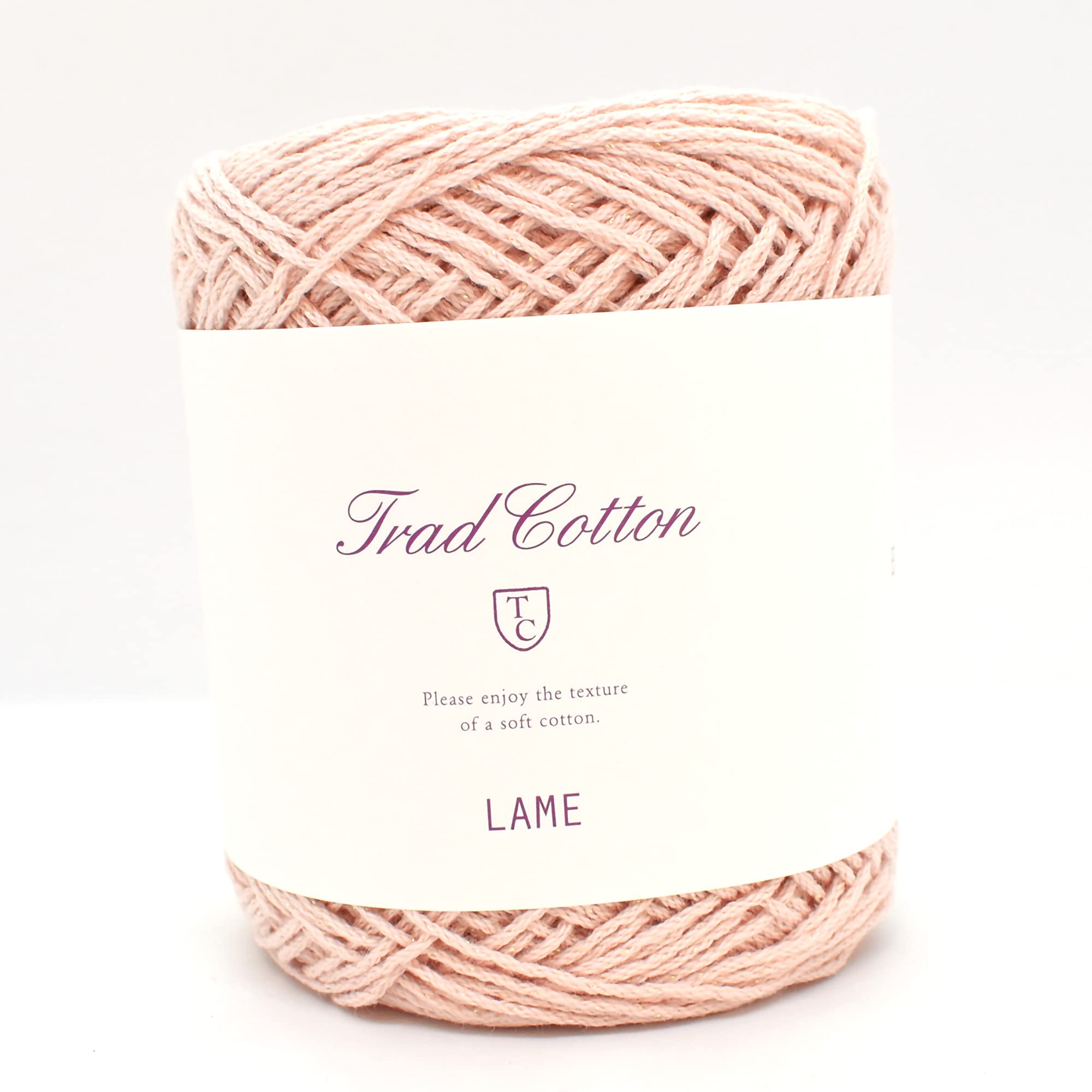 

[Set of 2 bags of 5 balls] Yokota DARUMA Traditional Cotton Lamé Cotton Yarn, Medium-Fine, Col. 3, Peach, 25g, Approx. 92m, 10 balls, 3463