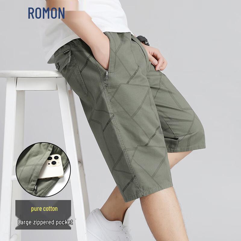 ROMON Men s 100% Cotton Multi-Pocket Workwear Capris XL