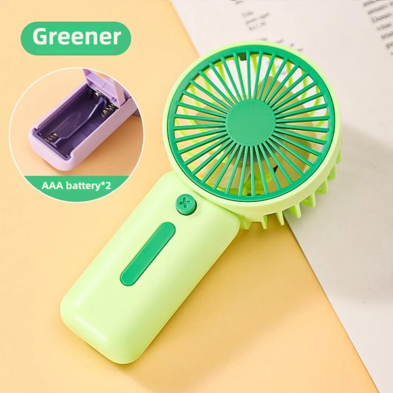 

Q1B-2 x AAA Battery - Operated Handheld Fan: Assorted Colors Available, Compact Design, Perfect for Indoor &amp; Outdoor Use светло-зеленый