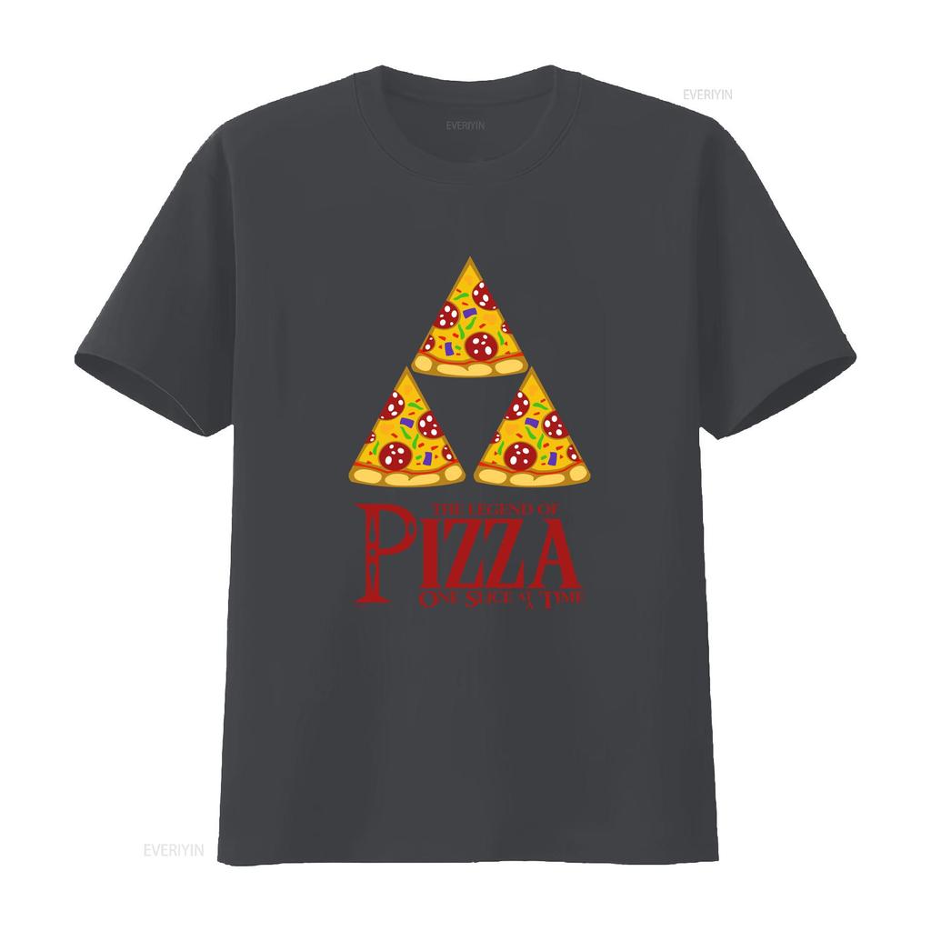 Funny Gamer The Legend Of Pizza Paraody Retro Gaming Geek Motif T Shirt Top Gift Vintage Washed Unisex Homme Graphic
