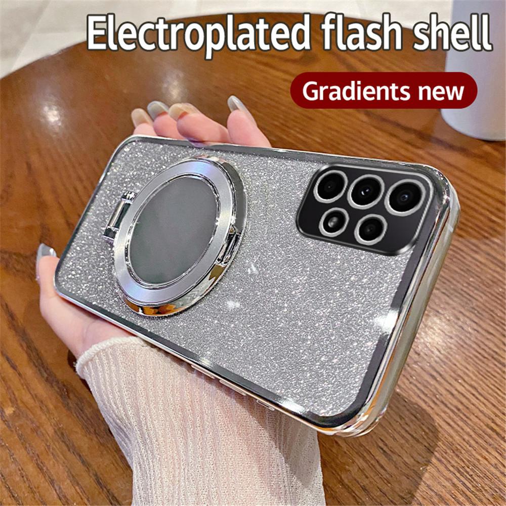 

Роскошный чехол для телефона с блестящим покрытием, зеркальным кольцом-держателем и магнитной подставкой для Samsung A52 A32 A22 A12 A72 A71 A51 A21S A50 A70 For Samsung A21S