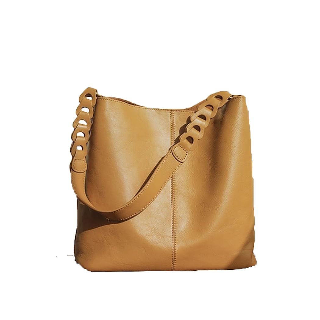 

HEALTIM Genuine Leather Shoulder Bag for Women, Crossbody Bag, Large Capacity, Self-Standing, Lightweight, Water-Repellent, Soft, Premium Cowhide