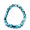 [GOLD STONE] Glowing Hateruma Blue Firefly Glass 8mm Bracelet from Hateruma Island, Okinawa, Inner Diameter: Approx. 16.5cm