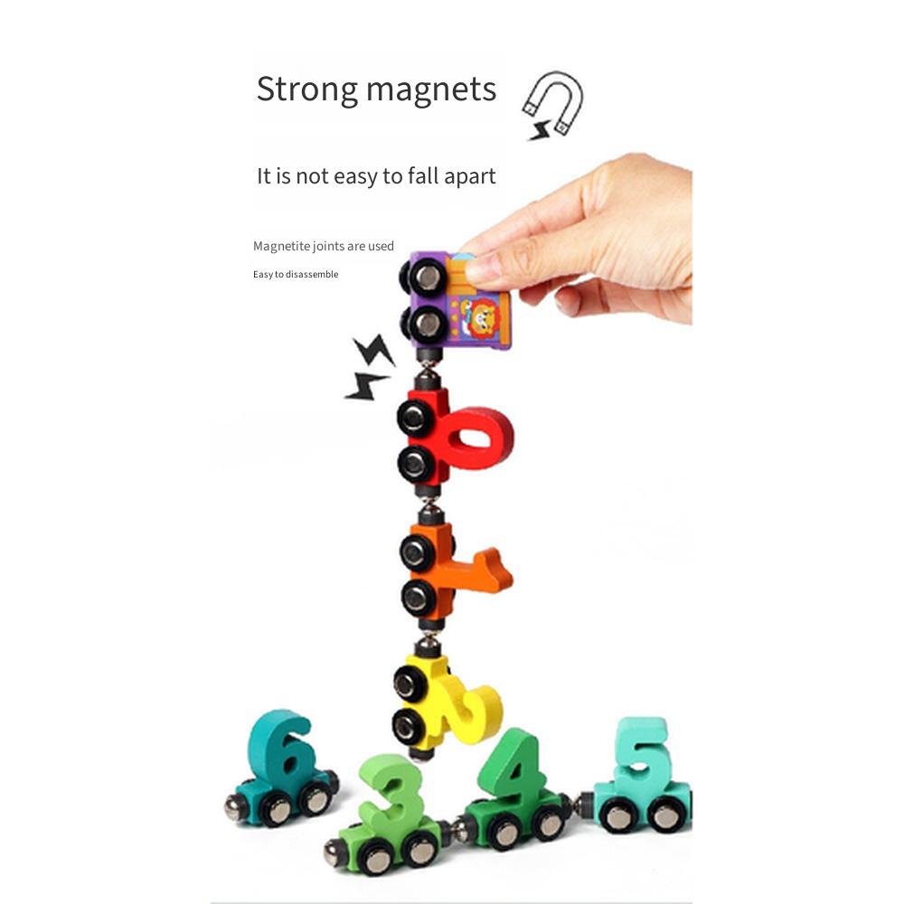 Magnetische Zahlenzug Spielzeug für Kinder, Pädagogische Magnetische Bausteine, Steckspielzeug für Kleinkinder Jungen Mädchen Alter 1-6