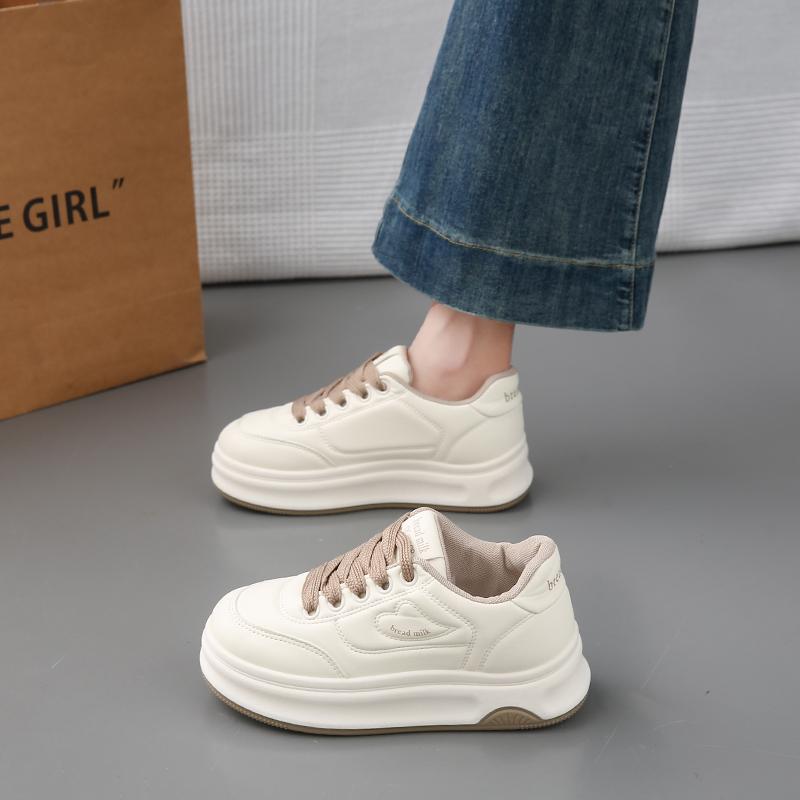 CRLAYDK Classic Women's Sneakers Casual Skateboard Walking Shoes Platform Ladies PU Leather White Height Increase Tennis