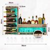 Yorbay Casier à Vin Mural avec Éclairage LED, Étagère à Bouteille Range et Porte-Verre à Pied, Assemblage et Combinaison Libres