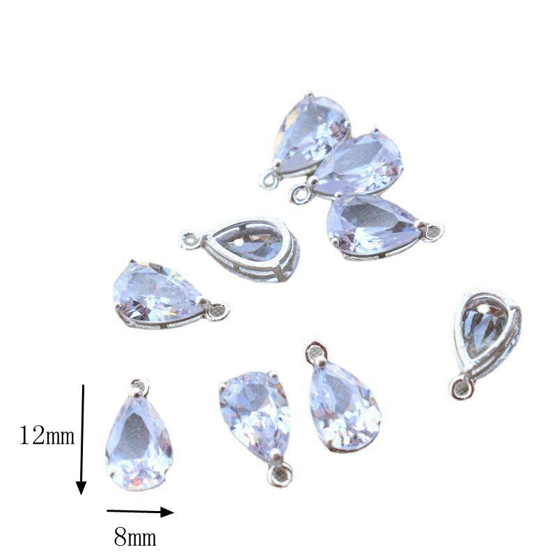 1PC Copper Zircon Water Drop Crystal Zircon Pendant for DIY Jewelry Accessories