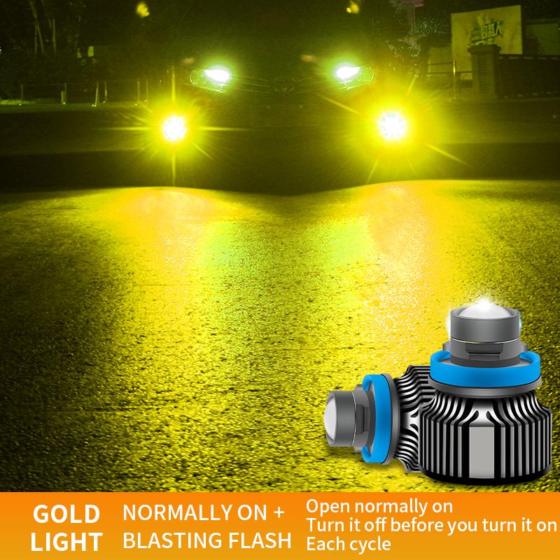 2 Stück LED Nebelscheinwerfer H11 H8 H9 9006 HB4 9005 HB3 H7 Autolampen Auto Front Nebellampe 12V 24V Tagfahrlicht mit Stroboskop
