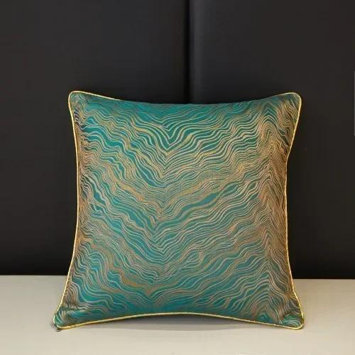 

Luxury Shiny Holiday Accessories With Gold Stripe Decoration, Cushion Pillowcase throw pillows cojines decorativos para sofá 45x45cm зелёный