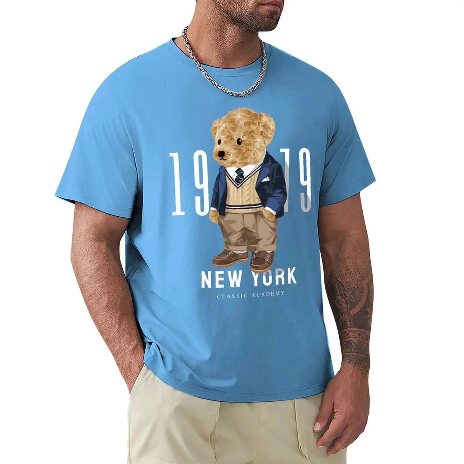 GUOYAN TOP New York 1979 Schattig Teddybeer T-shirt Harajuku Korte Mouw T-shirt 100% Katoen Grafisch T-shirt Tops 4XL
