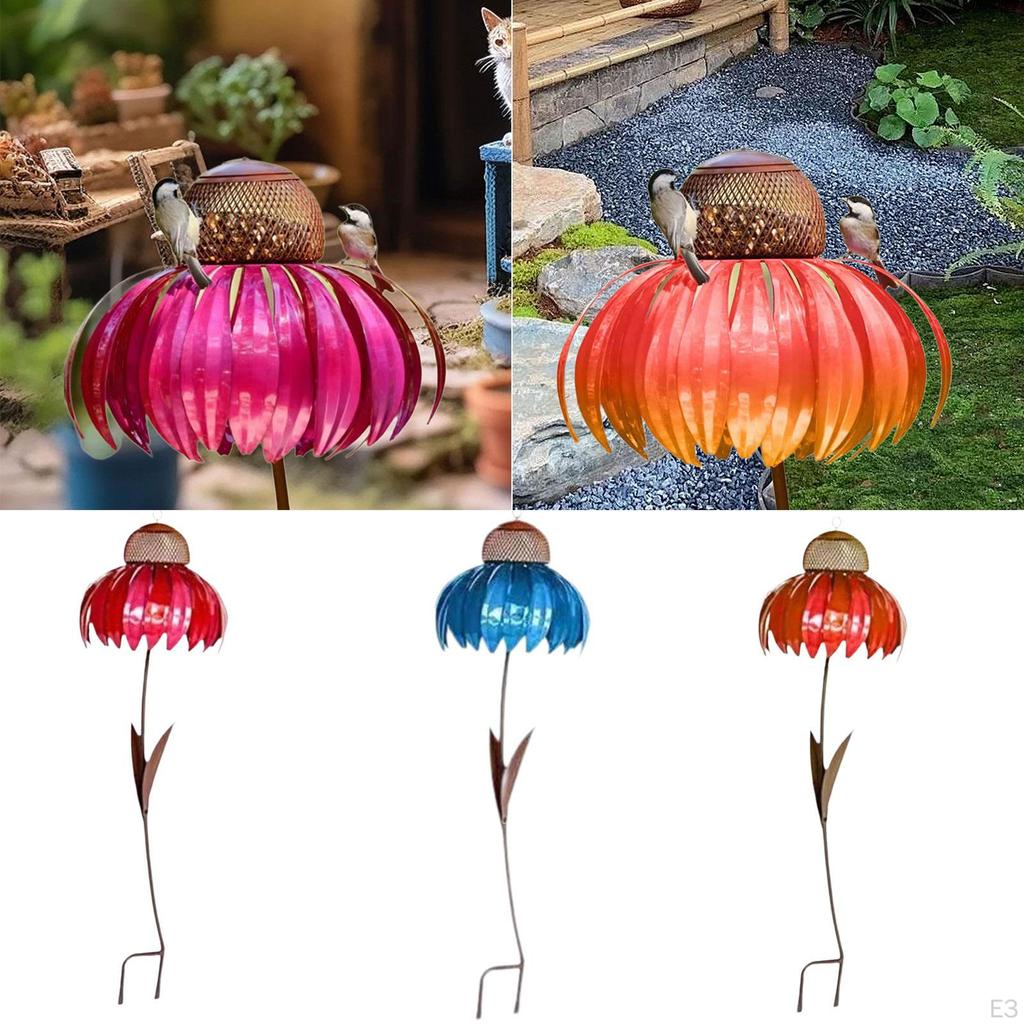 Bird Feeder Hummingbird Nut Flower Garden Stake for Patio Deck Courtyard