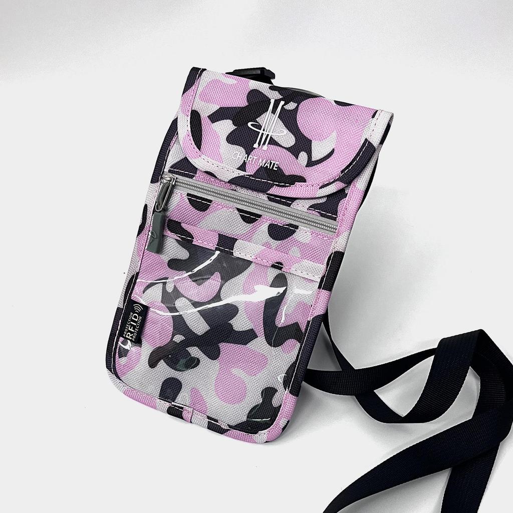 RFID Diebstahlschutz Wasserdichte Umhängetasche Pass- und Ticket-Organizer mit Handy- und Kartenhalter