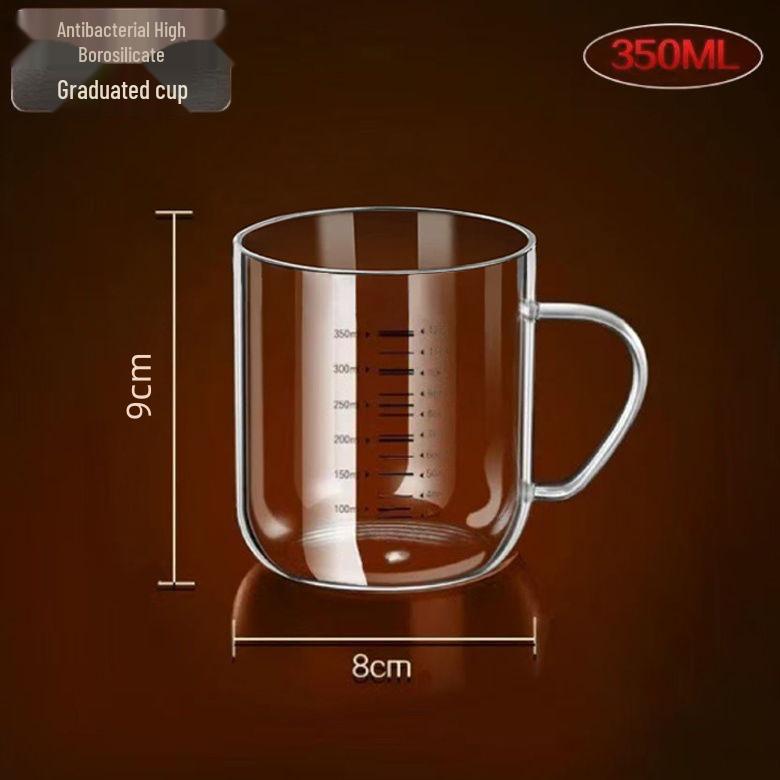 Microwaveable High-Borosilicate Glass Measuring Cup for Milk, Soy Milk, Water, and Breakfast Use