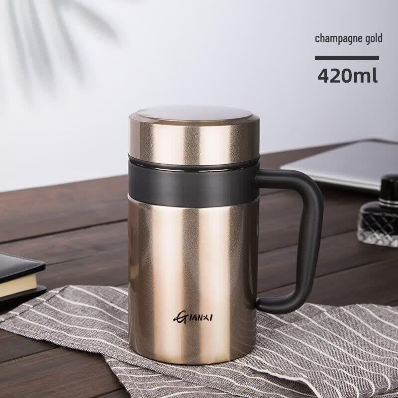 Youluo 304 Stainless Steel Insulated Tea Infuser Mug with Handle