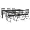 VidaXL Ensemble à dîner de jardin 7 pcs Noir Rotin PVC 3099213