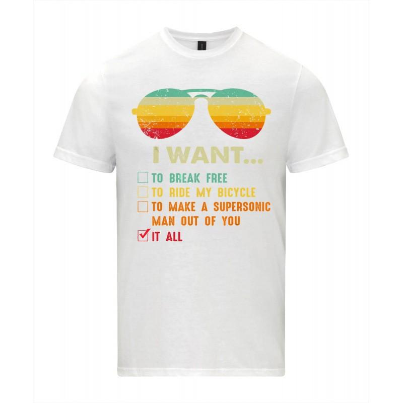 Mens Graphic Tee With Abstract Letter Print - Cotton Short Sleeve T-Shirt Streetwear Casual Wear