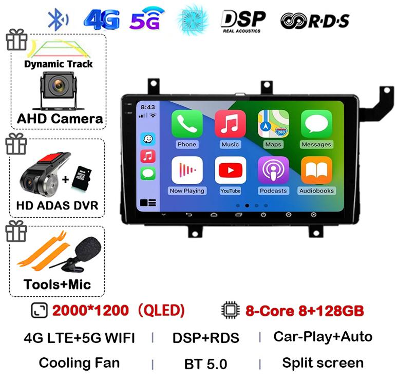 Android 14 Carplay Auto For Toyota Tacoma N300 2015 2016 2017 2018 2019 2020 2021 Car Radio GPS Stereo Multimedia Player BT DSP