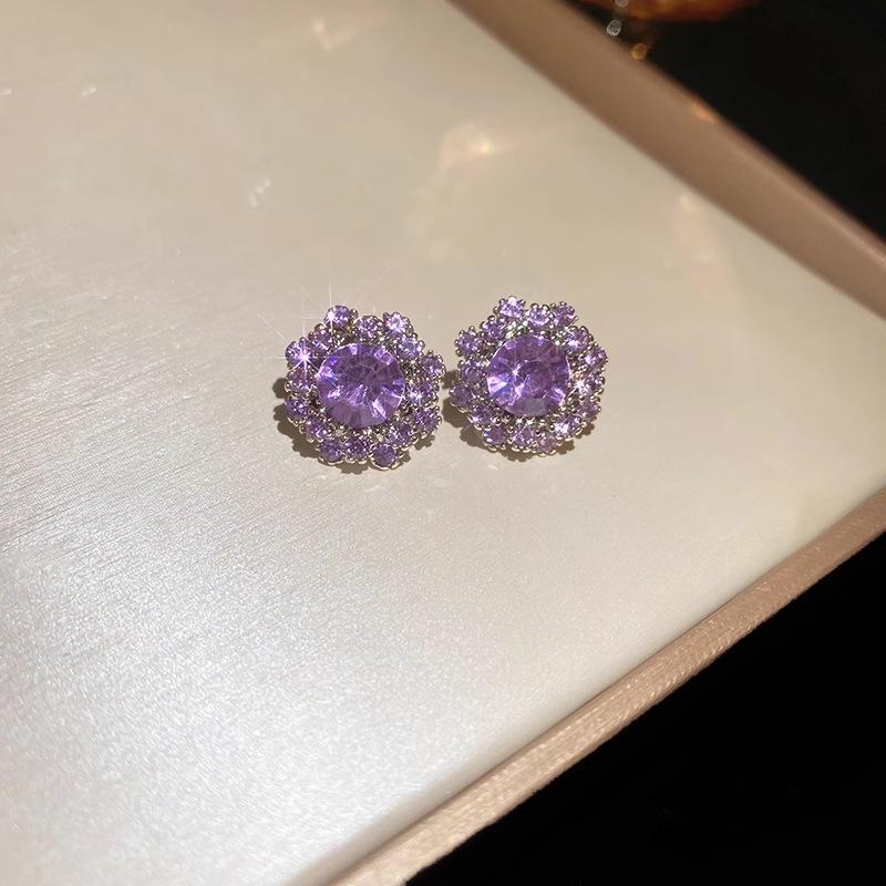 

Винтажный набор серьги и ожерелье с цветком из страз - Элегантные украшения высокого класса в придворном стиле для женщин