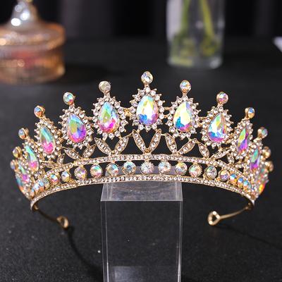 Wedding Hair Tiara Color Crown Bridal Tiara Crown Gold Color Diadem  Head Jewelry  Tiaras Wedding Hair Accessories