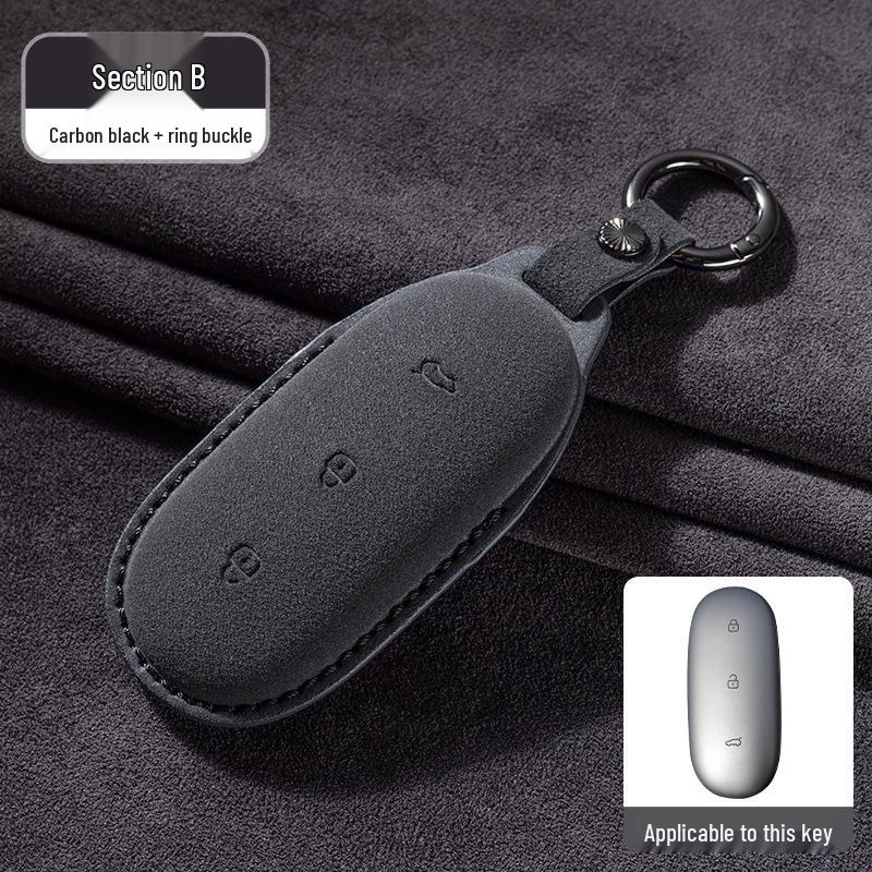 Suede Key Case for Li Xiang L9MAX/L8/L7: Tailored Car Key Shell with Buckle