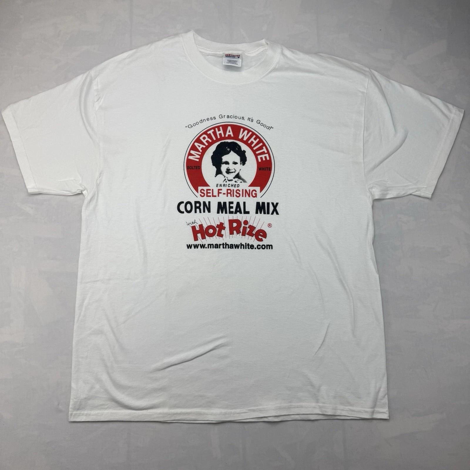 

Vintage Martha White Corn Meal Mix Hot Rize Graphic T-Shirt Hanes XL L