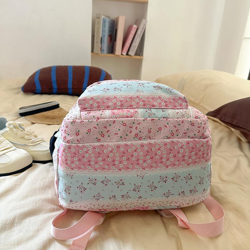 Large Capacity Student Schoolbag Girls Floral Print Backpack