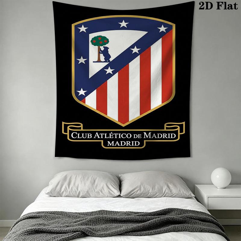 Atltico De Madrid Crest Wallpaper Bedding 1 Duvet Cover 2 Pillowcase Without Core Bedding Set Christmas Birthday Gift