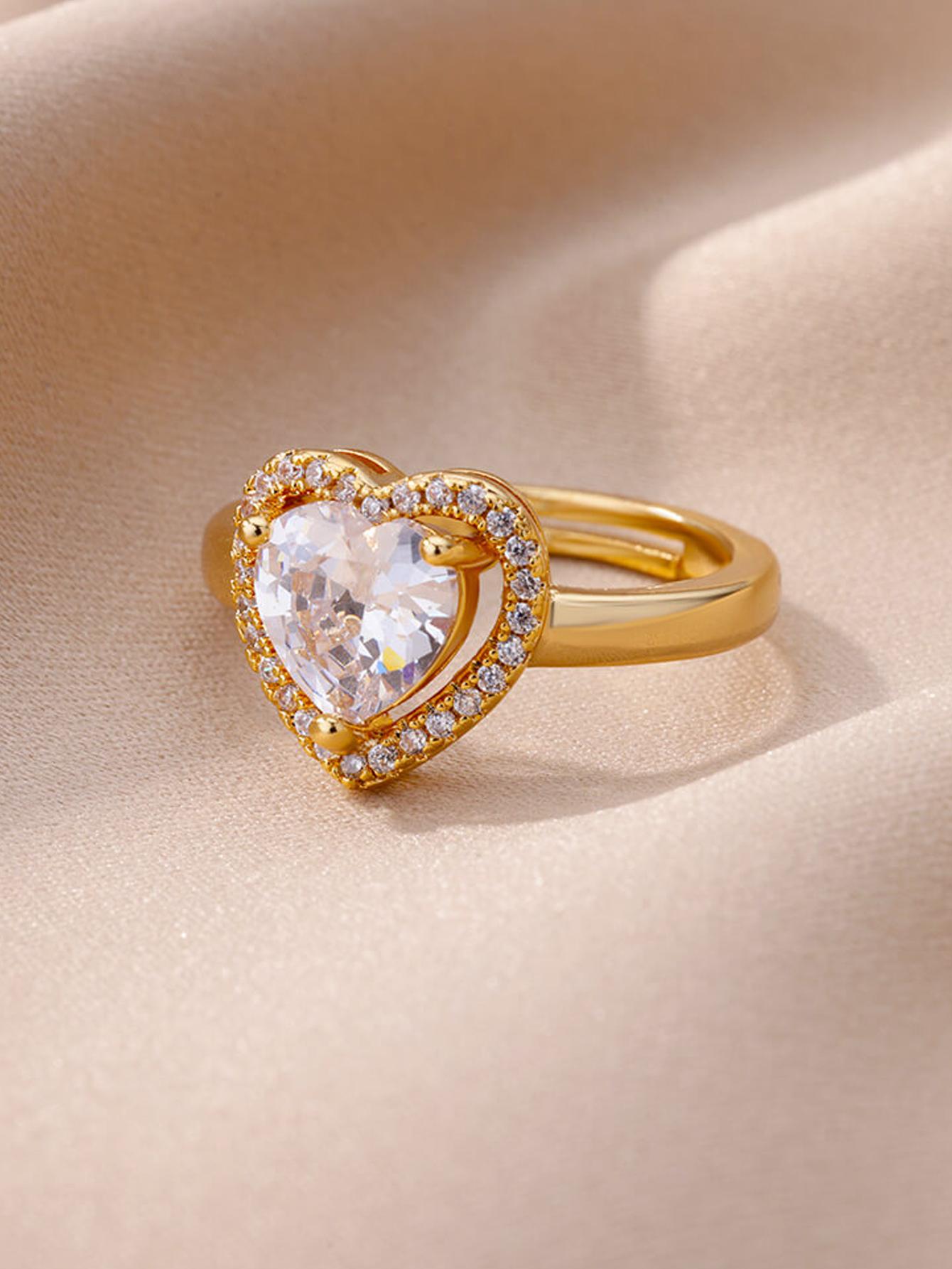 

Luxury Cross Cubic Zirconia Stainless Steel Ring for Women Mama 18K Gold-plated Anti Fading Rings Wedding Jewelry Accessories Adjustable
