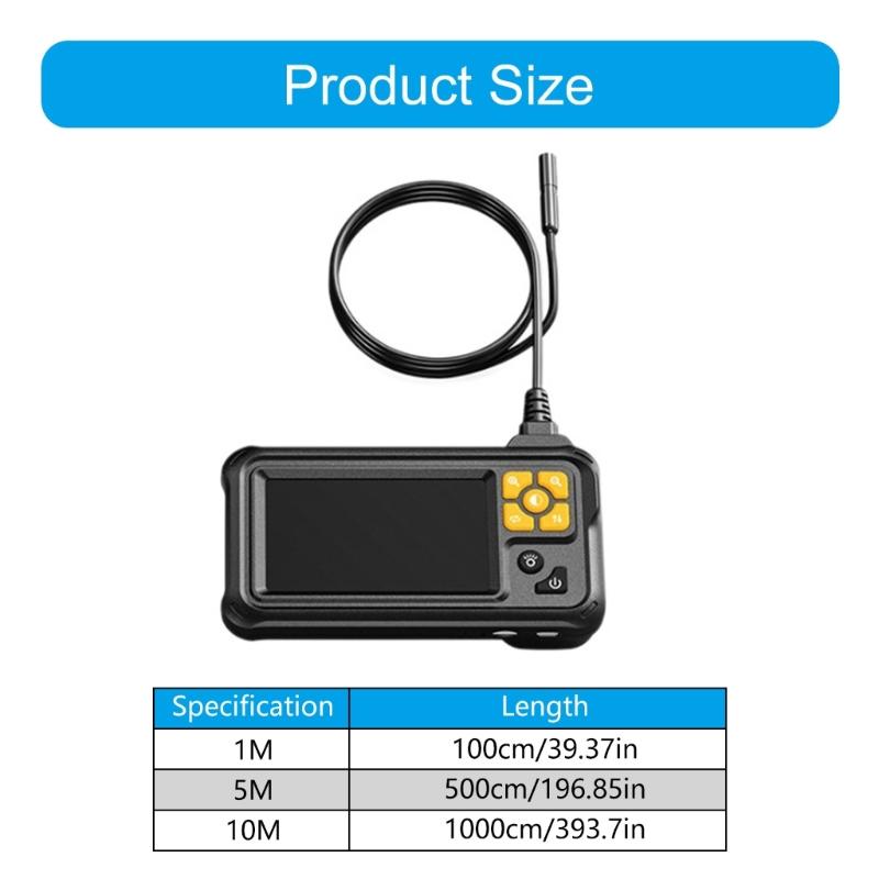 Ergonomic Industrial Endoscope Camera 4.3inch Screen ABS Inspection Borescope for Home Appliance Vehicle Maintenance
