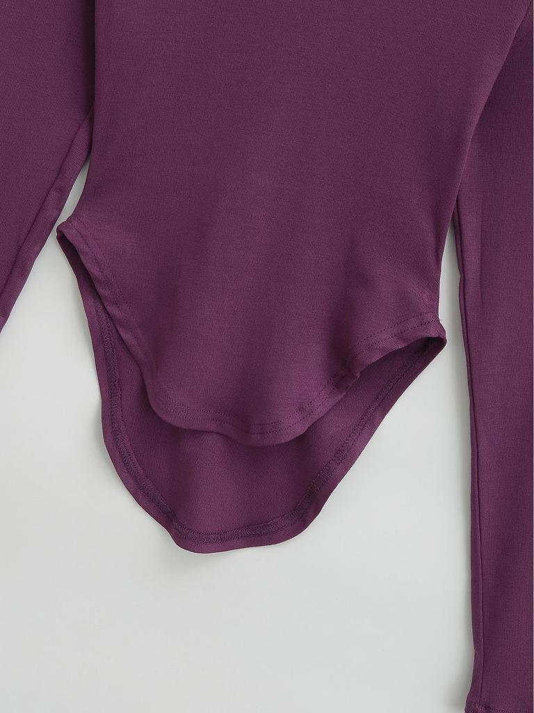Women's Pilates Crew Neck Long Sleeve Yoga Top - Curved Hem, Spring/Summer Style