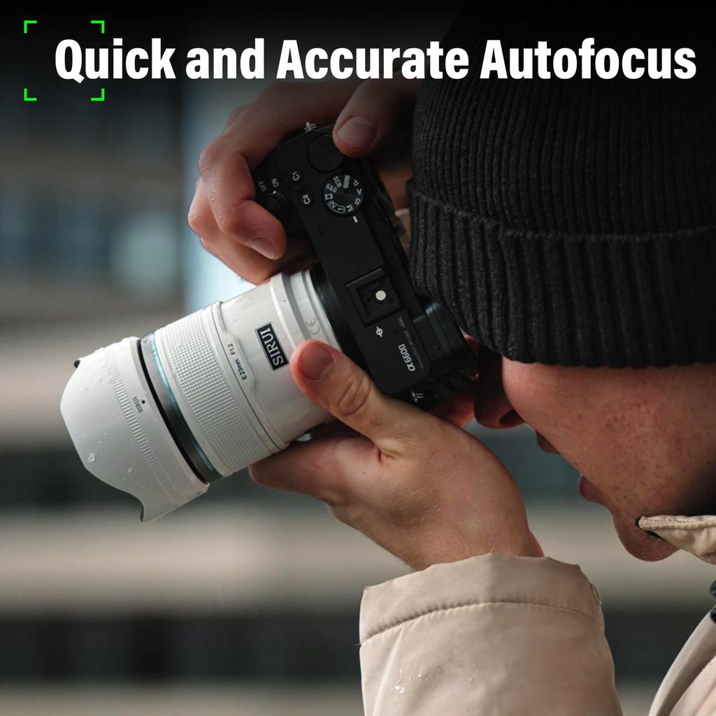 Obiectiv foto cu unghi larg cu autofocus SIRUI Sniper 56mm obiectiv seria A5 A6 A7 FX A9, F1.2 APS-C ZV-E (Montură E, albă)